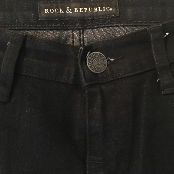 Black Skinny Jeans with Back Ankle Zipper, Size 28 - Picture 2 of 7